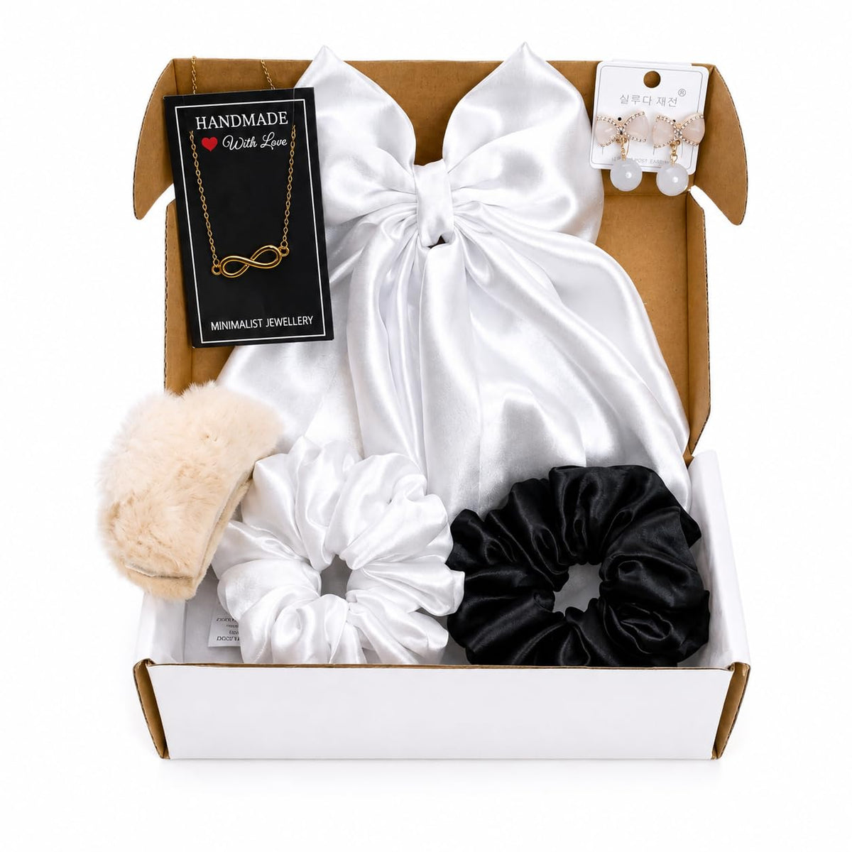 Gift Hamper for Women & Girls | Jewellery & Hair Accessories Set | Beautifully Gift Wrapped | 6-Piece Set with Handmade Products | Birthday Gift, Rakhi Gift for Sister, Return Gifts Under ₹500