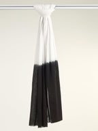 VERAME Cotton Ombre Shaded Scarf for Women & Men – Lightweight Breathable Summer Stole, Soft Stylish Unisex Wrap (BLACK)