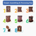HOMEWEY DECOR Wooden Home Temple Handcrafted Support Heavy Idols Luxurious Finish Pooja Mandir for Home & Office Wall Mount Mandir for Pooja Room (temple011sdark)