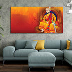 VIBECRAFTS Canvas Paintings for Living Room Drawing Room Indian Warrior Chhatrapati Shivaji Maharaj Canvas Wall Painting Fitted With Wooden Frame For Home | Office | Gifts (PTVCH_2523N)