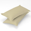 Homefab India 2 Piece Glace Cotton Pillow Covers - Stripes, Ecru, 17x27
