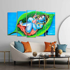 VIBECRAFTS Little Krishna Abstract Wall Painting of Five Pieces For Home|Office|Living Room|Gift (PTVC5Pcs2_6630)