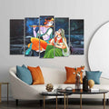 VIBECRAFTS Radha Krishna in Dark Forest Set of Five Pieces Wall Painting For Home|Office|Living Room|Gift (PTVC5Pcs2_6578)