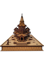 Awadh Sri Ram Mandir Ayodhya Wood 3D Temple Model for Car/Home/Office/Shop and Gift use, Made & Ship from Holy Land Ayodhya India, Ram Mandir Mdoel (Pack of 1)
