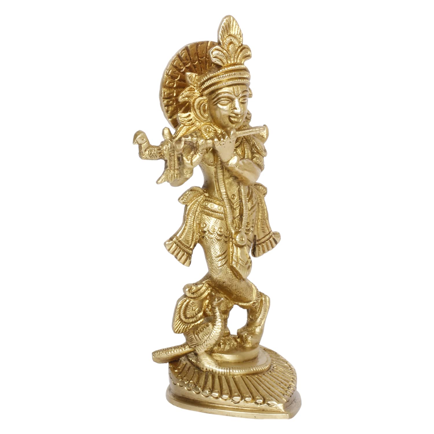 ARTVARKO Brass Krishna Kishan Thakurji Murti Idol Statue Sculpture for Home Office Temple Puja Gift 6.5 Inches