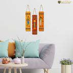 Artvibes African Warli Art Decorative Wall Art MDF Wooden Wall Hanger for Home | Room Wall Art | Modern Decor Artwork | Living Room | Cafe | Wall Art Print | Unique Gift Items (WH_8102N), Set of 3
