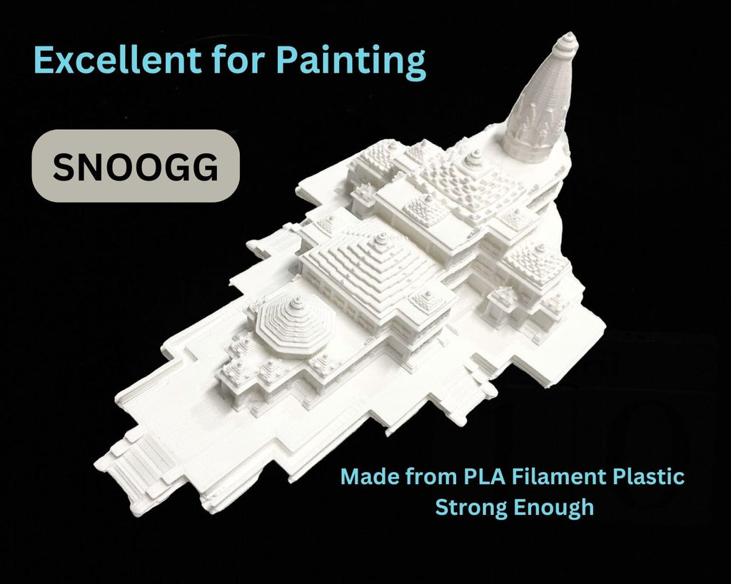 SNOOGG Shree Ram Mandir Temple Ayodhya Blank Ready to Paint and Decorate for Creative Art Multicolour Painting