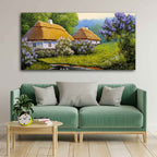 VIBECRAFTS Canvas Paintings for Living Room Drawing Room Huts In Old Village Canvas Wall Painting Fitted With Wooden Frame For Home | Office | Living Room | Gift (PTVCH_2489N)