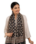 NK Textiles Women's Ajrakh Batik Hand Block Print Pure Mul Cotton Scarf/Stole (22x72)