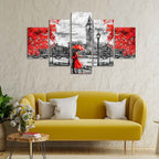VIBECRAFTS Beautiful City of London Canvas Wall Painting Five Pieces For Home|Office|Living Room|Gift (PTVC5Pcs1_5544N)