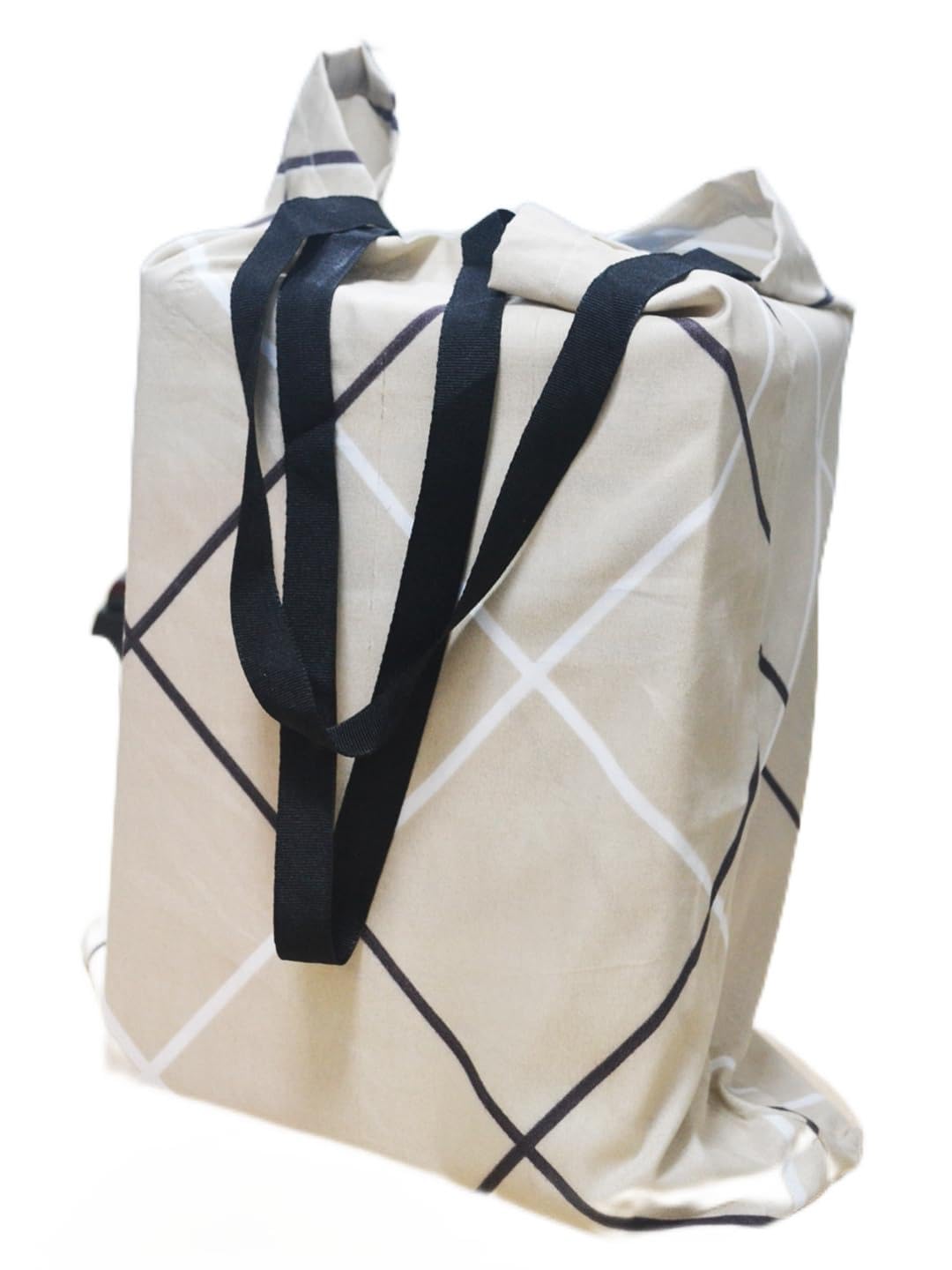 BIANCA Assorted Upcyled Cotton Designer Reusable Large Heavy Duty Shopping Tote Hand Bag -1pc Large Size (eco) Solid-Assorted