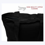 Peach Blossom Tote Bags With Zip, 100% Cotton Shopping/Grocery Bag, Multi-Purpose Canvas Bag 5kgs Capacity, 2 Pack (BlackSurf)