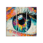 VIBECRAFTS Homcraft Abstract Art Eye 3 Pieces Canvas Wall Painting Fitted With Wooden Frame For Home | Office | Living Room | Gifts (PTVC3Pcs1_9528)