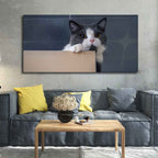 VIBECRAFTS Canvas Paintings for Living Room Drawing Room Beautiful Cat Peeping Over Ledge Wall Painting Fitted With Wooden Frame For Home | Office | Gift |(PTVCH_2306)