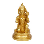 ARTVARKO Brass Bhagwan Hanuman Sitting in Blessing Posture Murti for Home Puja Idol Bajrangbali Statue for Pooja Gift Living Room Mandir Decor Height 7.5 Inch