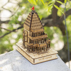 DEEP Creations Ujjain Mahakaal Wooden Temple Mandir 3D Replica Home/Office/Shop Decore Gift for Inauguration