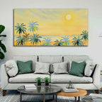 VIBECRAFTS Canvas Paintings for Living Room Drawing Room Canvas Wall Painting of Palm Trees on Beach for Home|Office|Gift(PTVCH_2386)