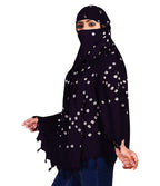 HETVIN Cotton Long Scarf Cum Mask Scarves Usable for Vehicle Driver | White Printed Design Fabric | Universal Size | Soft & Breathable Sun Protection | For Girl & Women (Purple)