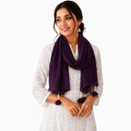 Women’s Chiffon Scarf Soft Lightweight Premium Stoles for Girls & Women | Stylish Modest Wear Dupatta for Daily & Party Use (Dark Purple)