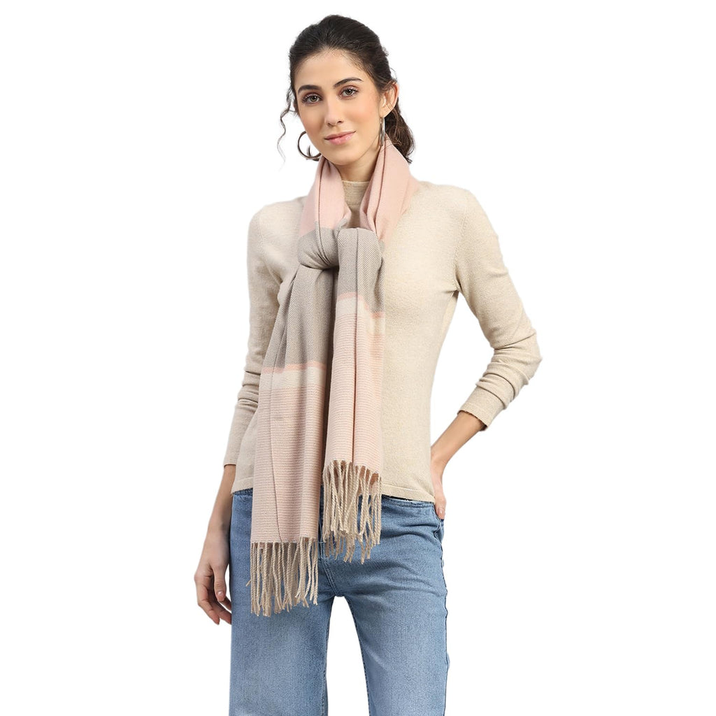 Monte Carlo Womens Regular Fit Self Design Stole | Soft Warm Scarf Wrap For Ladies | Stylish Elegant Wool Shawl For Cold Weather | Trendy Winter Wear For Women Multi 28_(Pack Of 1)