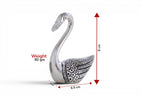 KridayKraft Handcrafted Silver Finish Metal Swan Pair in Premium Red Velvet Gift Box | Decorative Love Birds Showpiece for Anniversary, Wedding, Birthday, and Valentine's Day.
