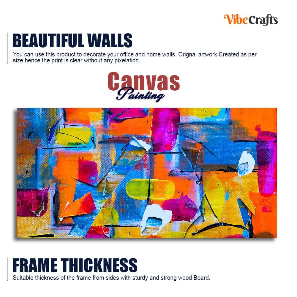 VIBECRAFTS Canvas Paintings for Living Room Drawing Room Colorful Abstract Art Canvas Wall Painting for Home|Office|Gift(PTVCH_2375N)