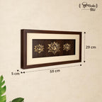 Shilpkala Brass Lotus Wall Art Frame 59 x 29 cm - Premium Brown Background Rectangular Wall Decor for Living Room, Temple, Office, Home Decoration, Housewarming & Gift Decor, (2+1 Design)
