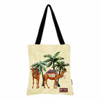 MY FAV Cotton Printed Canvas Tote Bag, for Travel,Yoga, Gym, Sports | Designer Shopping Bag | Compact, Lightweight and Eco-friendly - Capacity15kgs (6 Month Warrenty) - Pack of 2