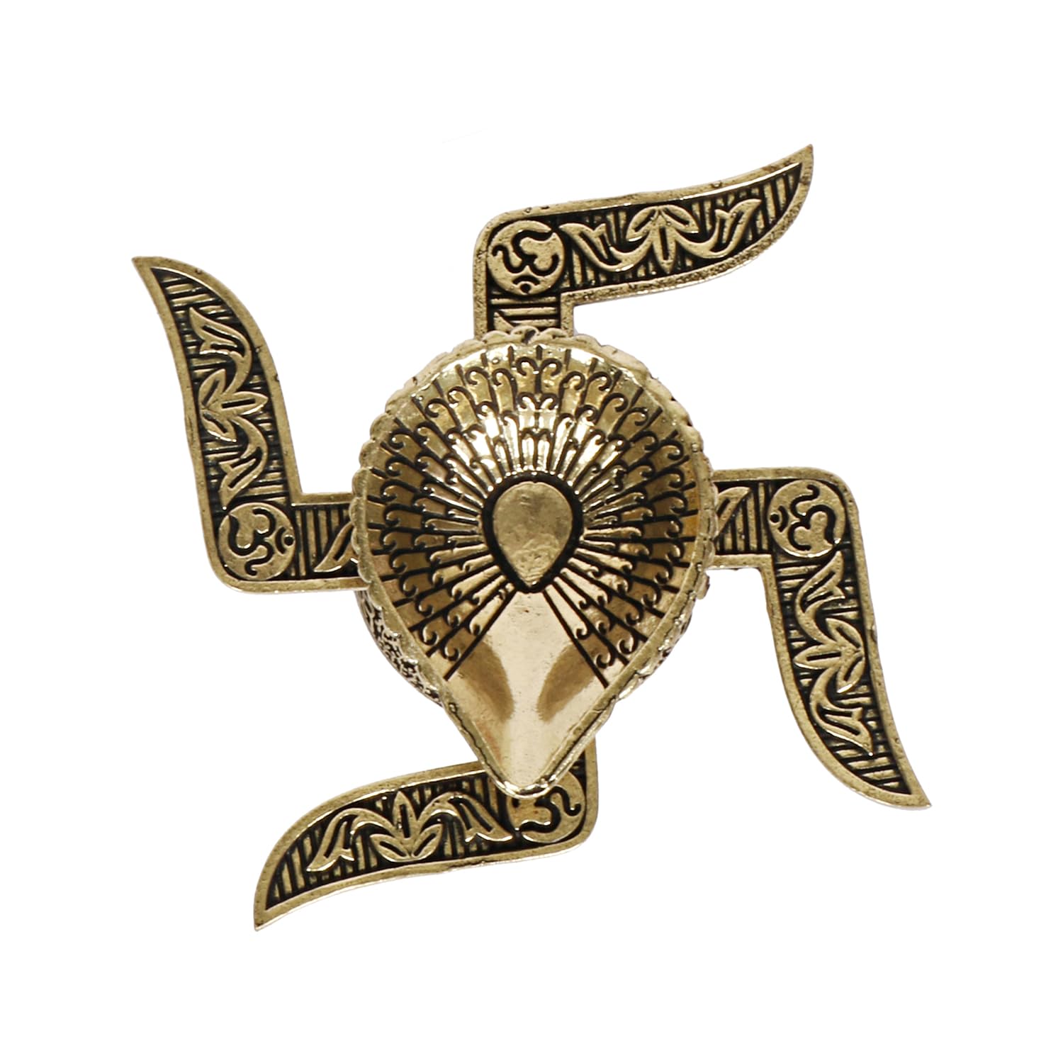 Artvarko Brass Om Swastik Diya Oil Lamp for Home Gallery Entrance Temple Decor Diwali Decorative Table Deepak Deepam Gift.(Small 7x7x4 cm)