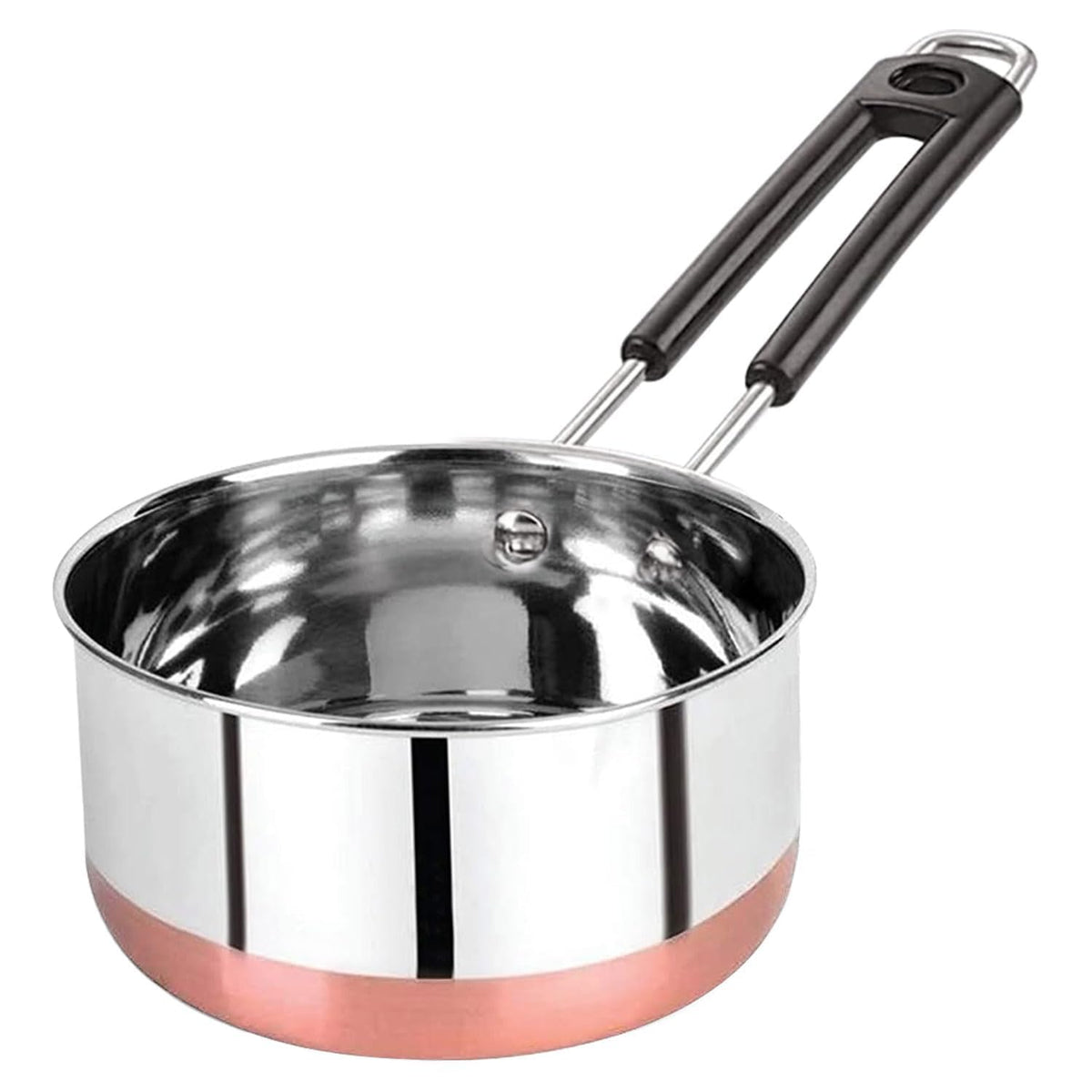 Copper Bottom Sauce Pan Tea Maker Milk Coffee pan bhgoni Stainless Steel Sauce Pan with Handle, Flat Base, Tea Pan, Milk Pan Tapeli Patila, Pot (Copper - 2000 ml)