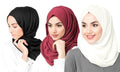 ICW Women Soft Chiffon Georgette Scarves Shawl Stoles Long Scarf Wrap Head Scarves (Pack 3), For Female, Multicolor