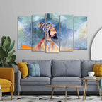 VIBECRAFTS Chhatrapati Shivaji Maharaj Wall Painting Set Five Pieces For Home|Office|Living Room|Gift (PTVC5Pcs2_6619)