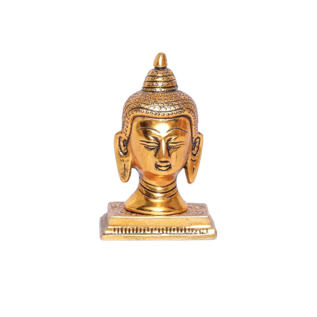 KridayKraft Lord Gautam Buddha Metal Statue Beautiful Gold Antique Finishing Meditation Buddha Murti Religious Idol for Home Office Decoration & Pooja Gifting Purpose Sculpture...