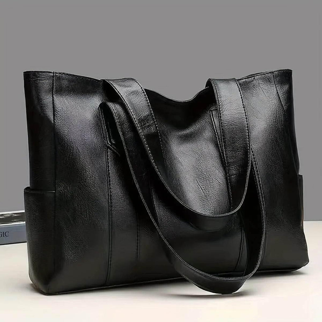 Butterfly Design Women Tote Large Leather Tote Bag, Woman's Leather Purse, Large Capacity Hand Bag (Black)