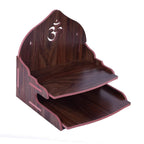 VJ Sons Wooden Wall Mounted Hanging Puja Temple Wood God Stand for Pooja Room | Mandir Devghar Stand Temple | Home Temple | Puja Mandir (Dark Brown 2)
