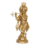 ARTVARKO™ Lord Murli Manohar Krishna Krishan Brass Statue Murti Gift Home Décor Puja Temple Big Size- Height 15 Inches
