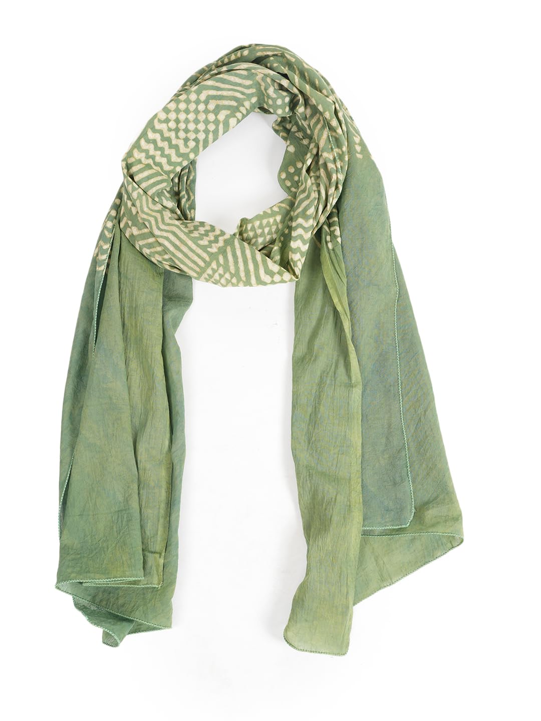 RAI SAHAB Fancy Scarf Lightweight & Comfortable for All Seasons(ST-70GRN10)