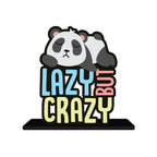 Artvibes Lazy But Crazy Quotes Table Decor for Office Desk | Home Decoration Items | Living Room | Modern Art Wooden Showpiece Decorative Gift Item (SP_1179)