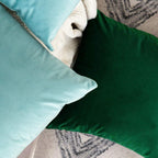 Khooti Velvet Cushion Cover, 22x22 Inch | Army Green | Pack of 3 | Solid Plain Soft & Smooth, Decorative Cushion Covers for Living Room, Bedroom, Couches, Chairs, Sofas, Beds & Home Decor