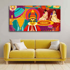 VIBECRAFTS Celebration Onam Festival Premium Canvas Wall Painting With Frame for Living Room Drawing Room Home|Office|Gift (PTVCH_2220)