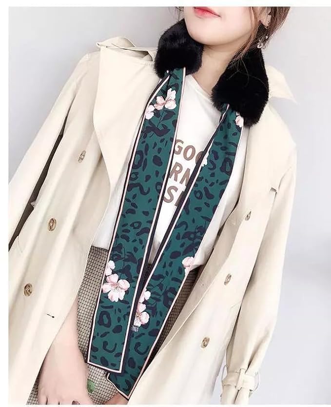 THE DDS STORE Winter Women Faux Fur Collar Leopard Print Scarves Plush Wrap Korea Bow Tie Neck Warmer Formal Party Shawl (Dark-Pink)