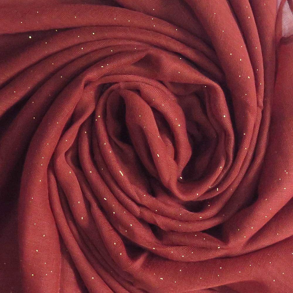 Lina & Lily Solid Shimmer Sparkle Glitters Sheer Maxi Shawl Head Scarf Hijab (#31 BRICK RED)