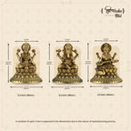 Shilpkala 2.3 Inch Brass Ultra Fine Ganesh, Laxmi & Saraswati Ji Brass Idol (Statue, Murti) for Table, Home & Office Decor, Worship & Gift