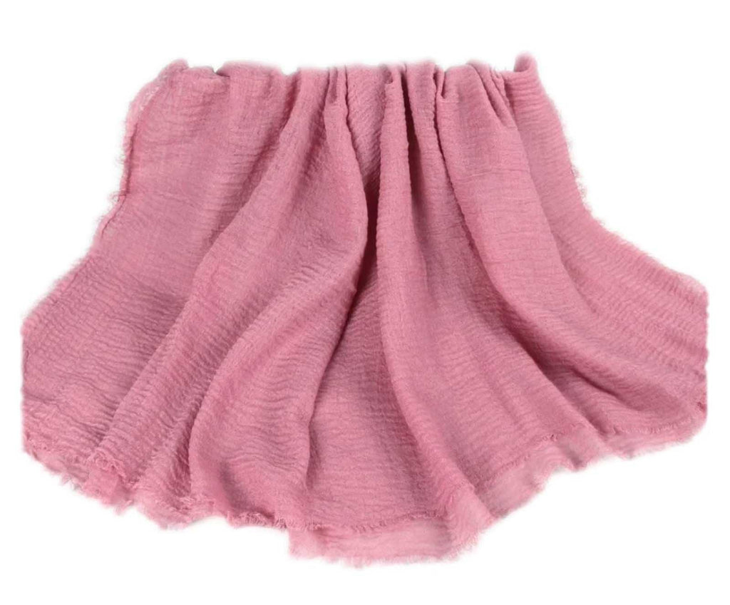 IBA ISBA COLLECTIONS Women's Crinkle Cotton Scarf, Stoles, Hijab (80 x 190 Cms) (Orchid Pink)