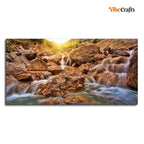 VIBECRAFTS Canvas Paintings for Living Room Drawing Room Canvas Wall Painting of Waterfall at Sunrise for Home Decor|Office|Gift|Livingroom|Bedroom(PTVCH_2362NV)