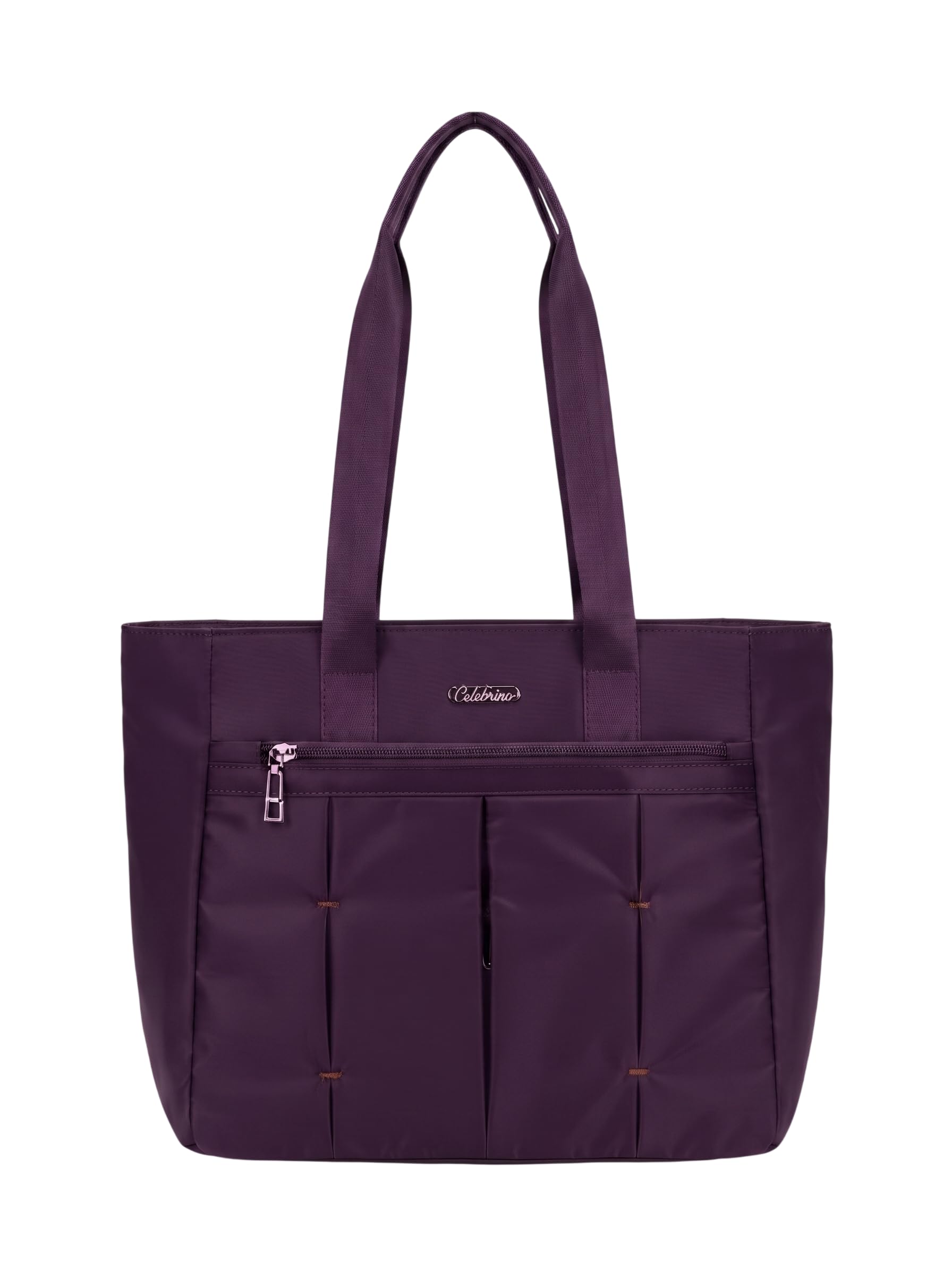 CELEBRINO Spacious Tote Handbag for Women | Nylon Hand Bags with Multiple Zip Compartments | Waterproof Large Shoulder Bag for Office, College, Travel & Shopping | Multi Pocket Zipper Handbags