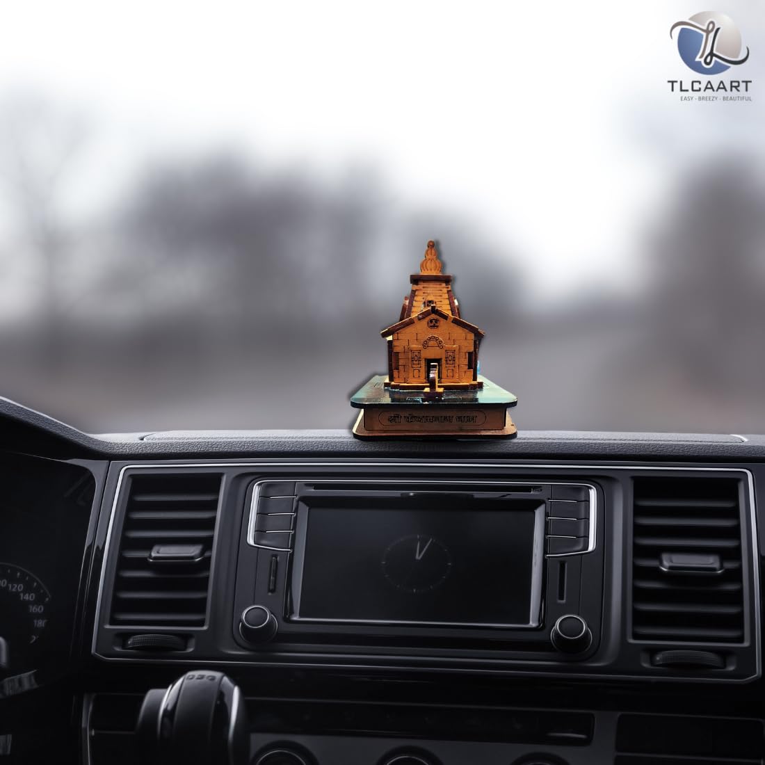 TLCAART Kedarnath Mandir | MDF Wood Temple | 3D Miniature | Decoration Wooden Showpiece for Home, Office, Car Dashboard | Size: Small (10.7 X 6.3 X 9 cms) | Pack of 1