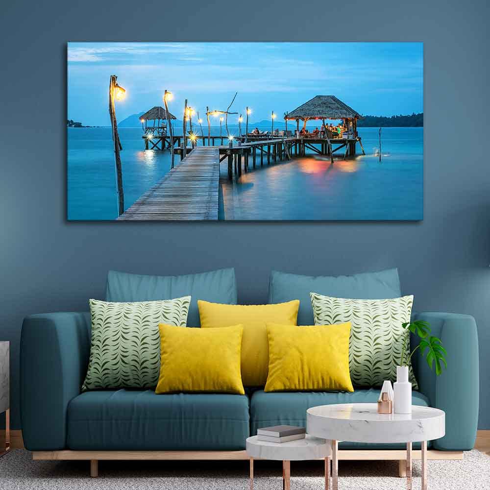 VIBECRAFTS Canvas Paintings for Living Room Drawing Room Canvas Wall Painting of Tropical Resort in Thailand for Homedecore|Office|Gift|Livingroom|Bedroom(PTVCH_2383)