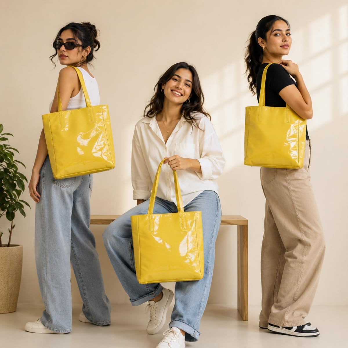 NEERA Chic Oversized Handbag – Stylish & Spacious Handbag with Compartments for Women & Girls | Office & College Use (Olive)