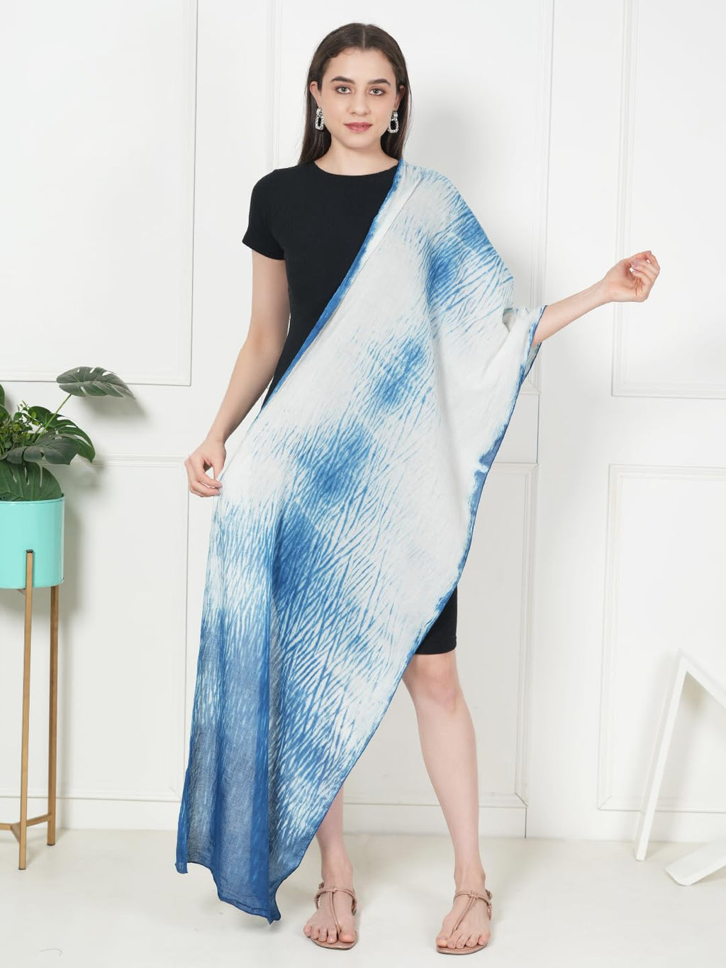 RAI SAHAB Printed Cotton Scarf for Women, Lightweight Soft Scarves Stoles for Summer & Winter(ST-0023MULTI)